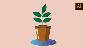 Flat Design Pot Plant | Adobe Illustrator CC Step by Step Tutorial for Beginners