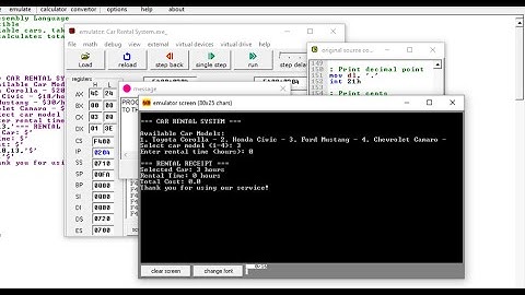 Car Rental in Assembly Language x8086
