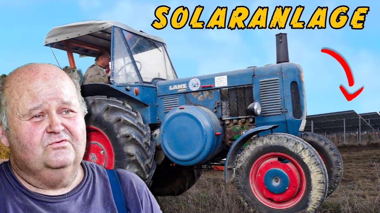 ich bin mit einem Lanz Bulldog in die Solaranlage gefahren