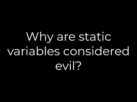 Java :Why are static variables considered evil?(5solution)