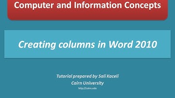 Creating columns in a document in Microsoft Word 2010