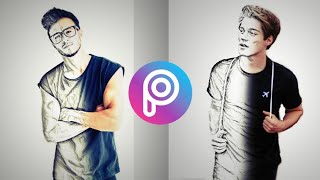 PicsArt half sketch effect 2019•new PicsArt creative Editing•picsart Editing tutorial#13 screenshot 4