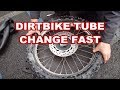 How to replace a dirt bike tire tube (trail side style)  motorcycle inner tube