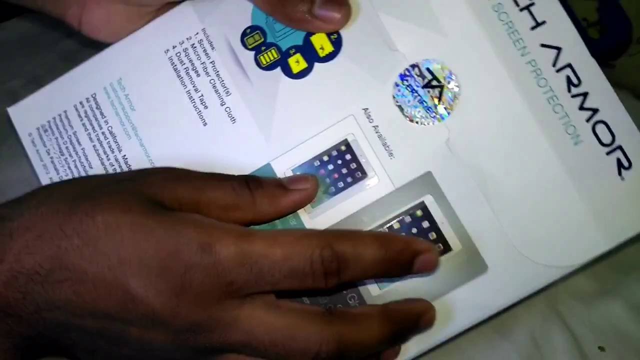 iPad air 2 screen protector from Tech Armor unboxing and scratch test.