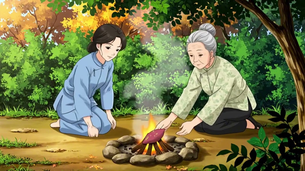 Roasted Sweet Potato Over Straw Fire 🍠 | Vietnamese Countryside Silent ASMR