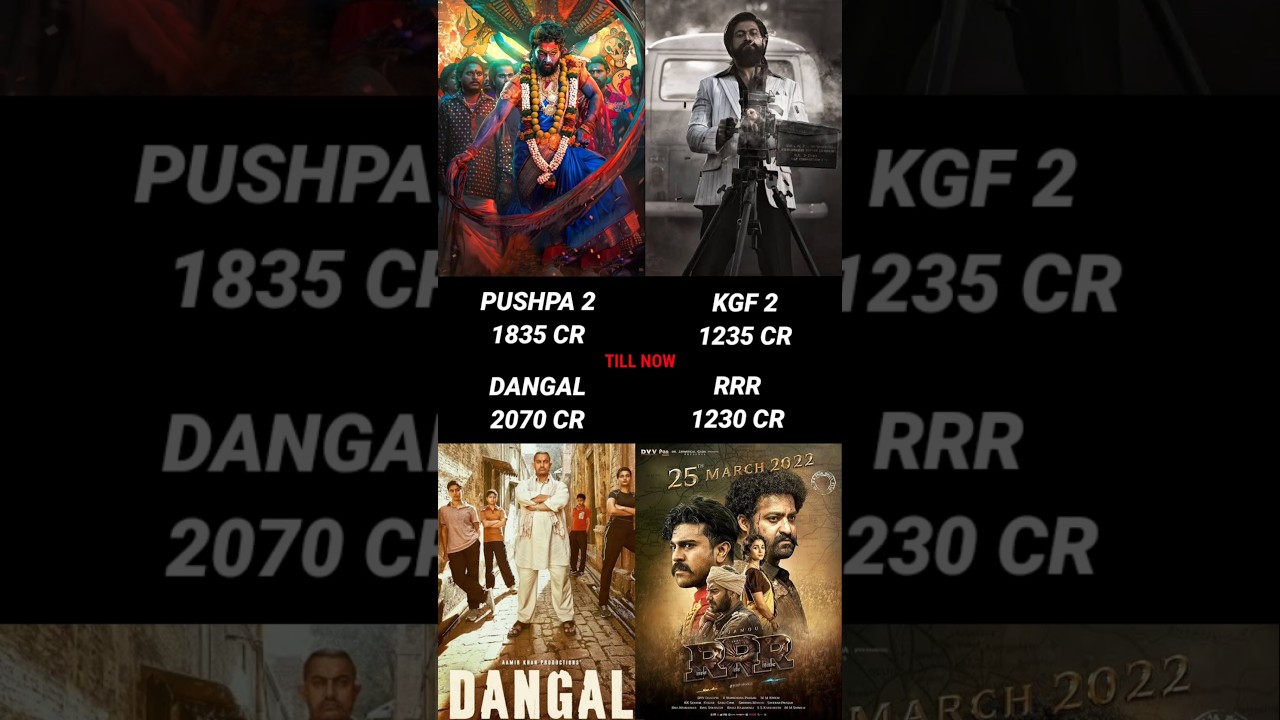 Pushpa 2 The Rule vs Dangal vs Kgf 2 vs RRR Life time Worldwide Box Office Collection Official