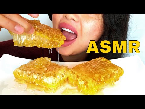 ASMR Eating Raw Honeycomb No Talking, Chewing Sounds