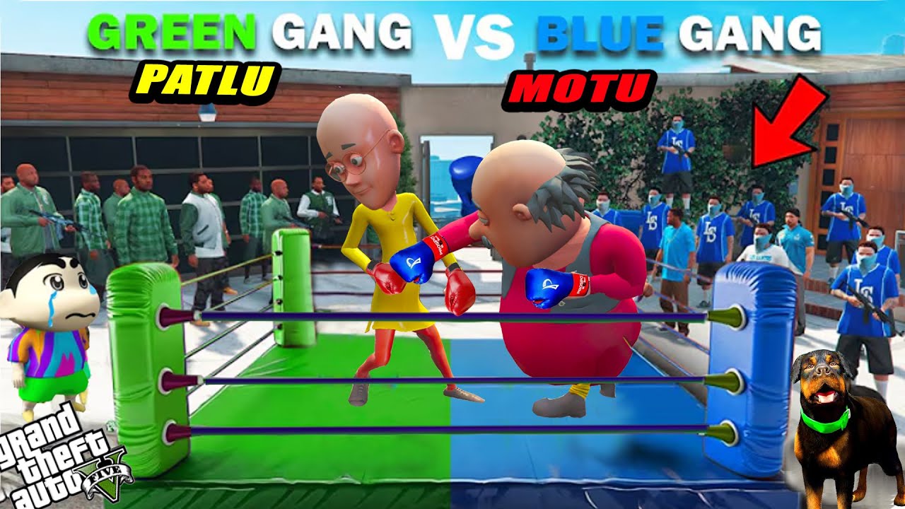 Green gang motu Vs Blue gang Patlu biggest fight in gta5 !
