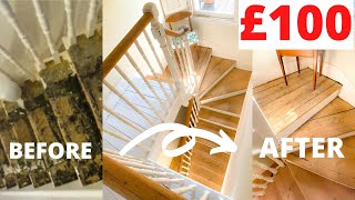 DIY STAIRCASE MAKEOVER ON A BUDGET | HOW I STRIPPED & RENOVATED MY VICTORIAN STAIRS FOR UNDER £100