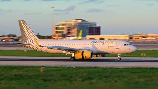 Vueling | EC-MGE | Airbus A320-232 (MSN 6607) landing from Bilbao during the 'golden hour'