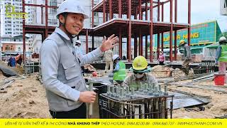 CÁC BƯỚC ĐỂ ĐỊNH  VỊ BULONG NEO CHO NHÀ THÉP TIỀN CHẾ