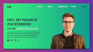 Responsive Portfolio Landing Page Design With Animation | HTML, CSS, jQuery And GSAP