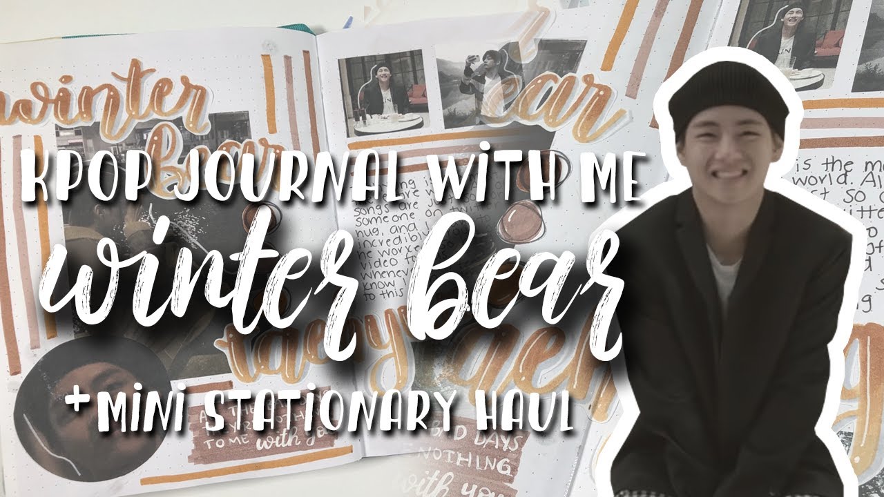 kpop journal with me | winter bear by v + stationary haul