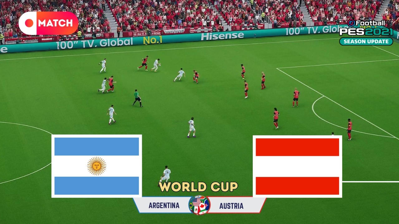 Argentina vs Austria | World Cup 2026 Simulation | eFootball PES 21 Realistic Gameplay