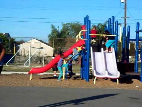 Mark Twain Elementary kids at playground following Immersion Program ...