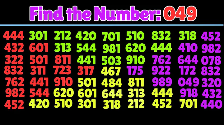 How Fast Can You Find the Number "049". Test your eyes. Focus your mind. Number Challenge