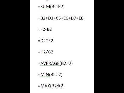 excel arithmetic operation class using MS-Excel - YouTube