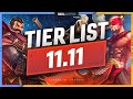 NEW TIER LIST for PATCH 11.11 - League of Legends