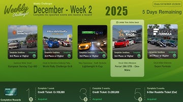 GT7|Weekly Challenges|December - Week 2|Cars & Setups(1.66)