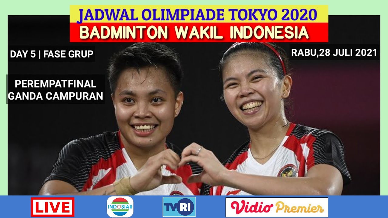 Jadwal olimpiade tokyo 2020 badminton indonesia