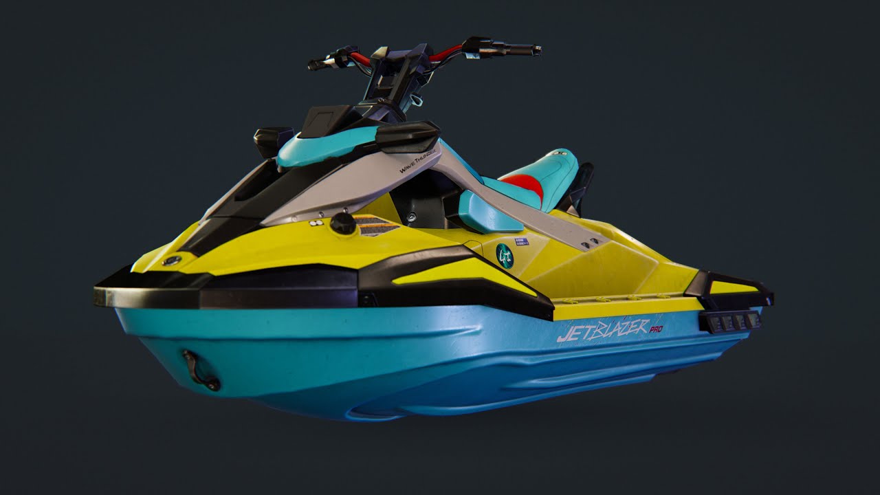 Jet Ski - JetBlazer Pro PWC (5 Color Variations & Dirt Toggle in UE5)