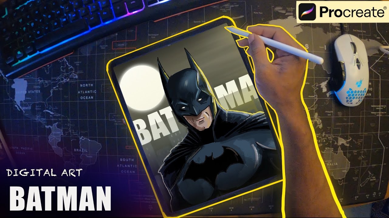 Tutorial : Batman - Procreate Digital Art - YouTube