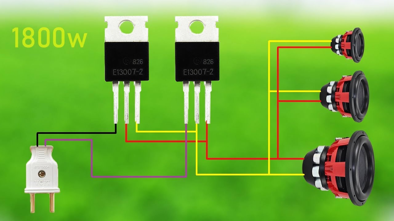 DIY Powerful Ultra Bass Amplifier 13007 Transistor , Simple Circuit ...