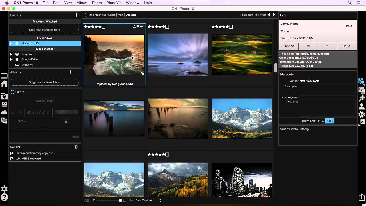 Filters view. On1 photo 10.1.0.2687 обновлено. On1 photo10. Foreground Filters. Lightroom desktop screenshot.