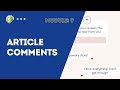 Module 9 | Article Comment Section | Shopify liquid
