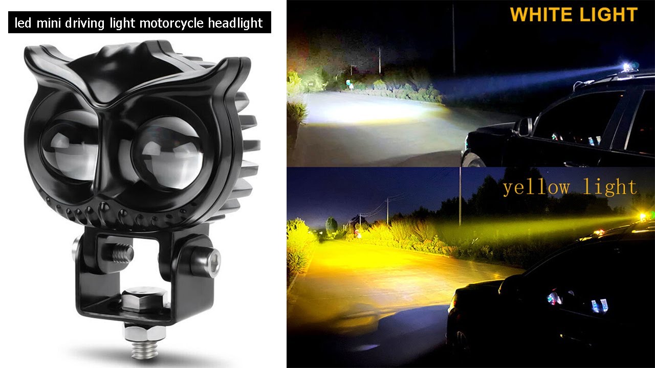 LED Motorcycle Headlights Fog Light Car Dual Color Owl Design Head