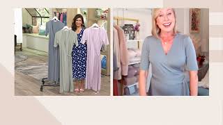 Barefoot Dreams Luxe Milk Jersey 3/4 Sleeve Wrap Dress on QVC