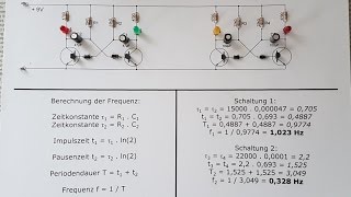 Astabiler Multivibrator Aufbau Schaltplan Schaltzeit Frequenz Youtube