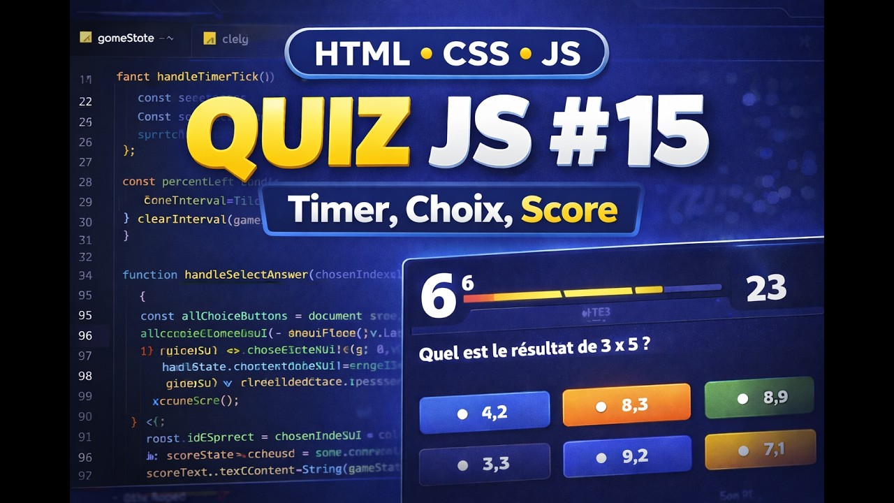 Quiz Partie 15 JS partie 7 HTML, CSS and JS - YouTube