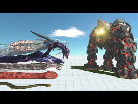 Snake of Evolution VS Golem of Evolution - Animal Revolt Battle Simulator