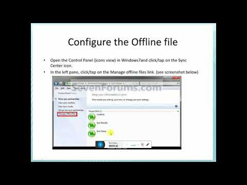 how to configure offline files in windows 7