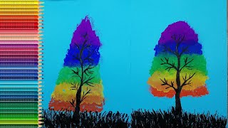 Как нарисовать РАДУЖНОЕ ДЕРЕВО? / How to draw a rainbow tree?