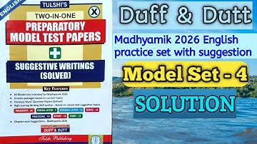 ENGLISH Duff & Dutt Class 10 ||PREPARATORY MODEL TEST PAPERS || MODEL SET - 4 ||SOLUTION Part-4 || 