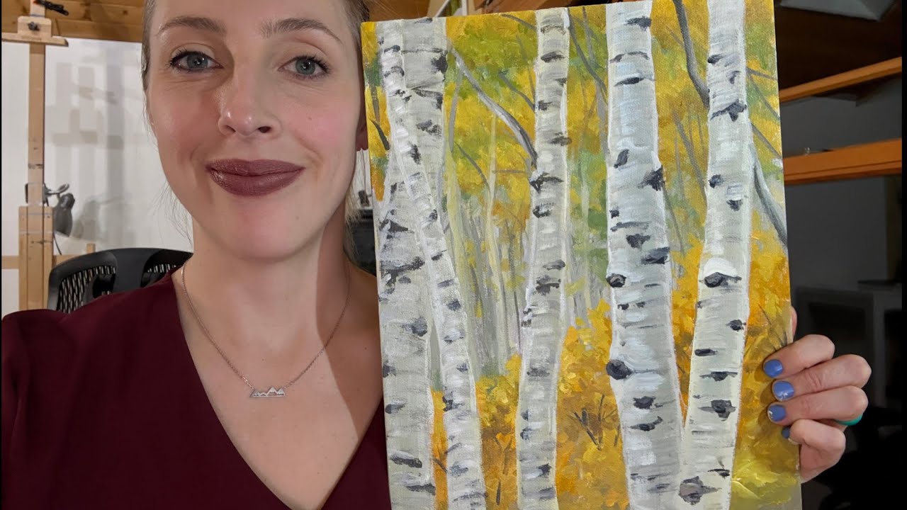 Autumn Aspen Acrylic Painting Tutorial All Levels