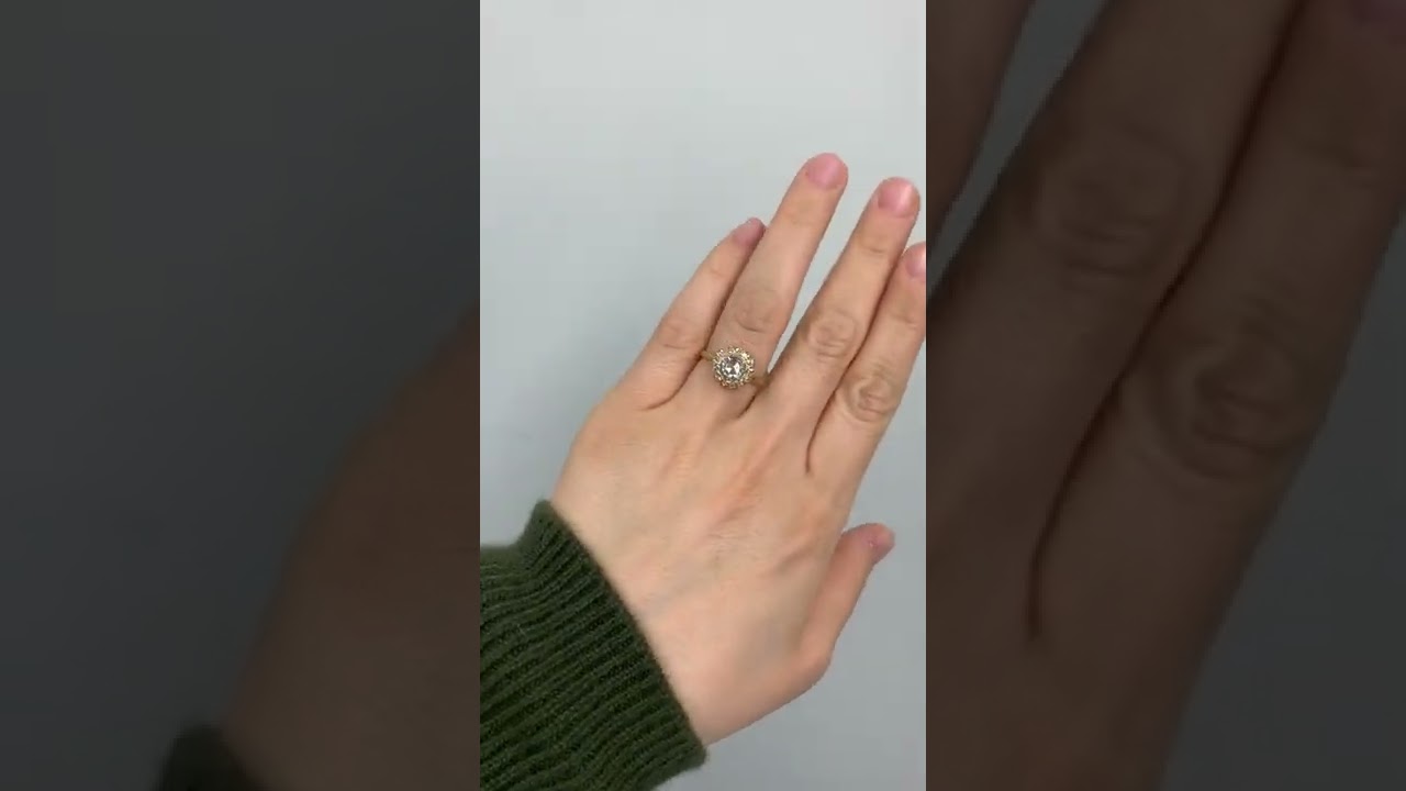 Antique Victorian 18K Yellow Gold Rose Cut Diamond Engagement Ring - GIA