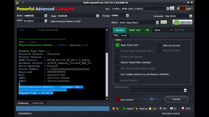 Spreadtrum IMEI Repair by Diag Port | Hydra Tool