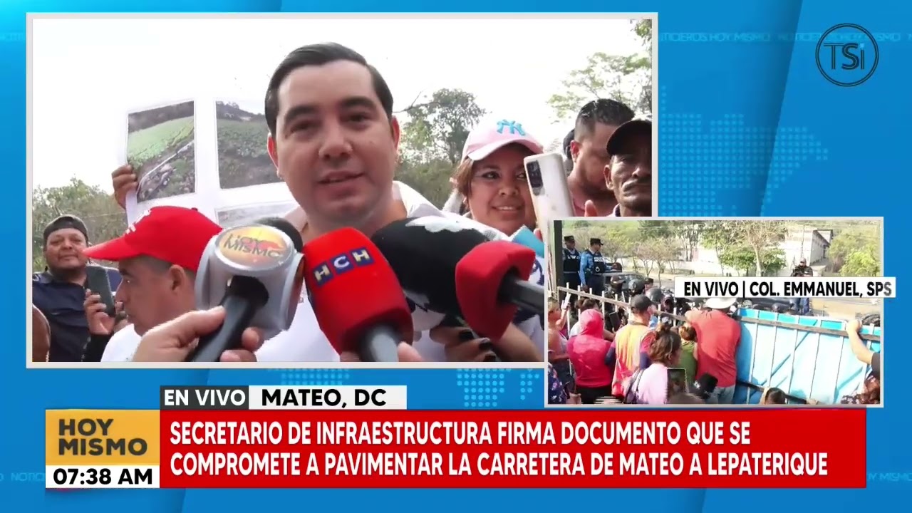 Secretario de SIT firma documento y se compromete a pavimentar carretera de Mateo a Lepaterique