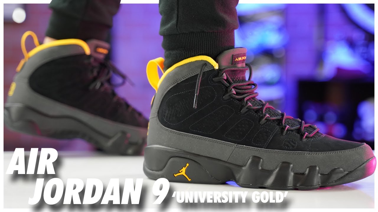 Air Jordan 9 University Gold - YouTube