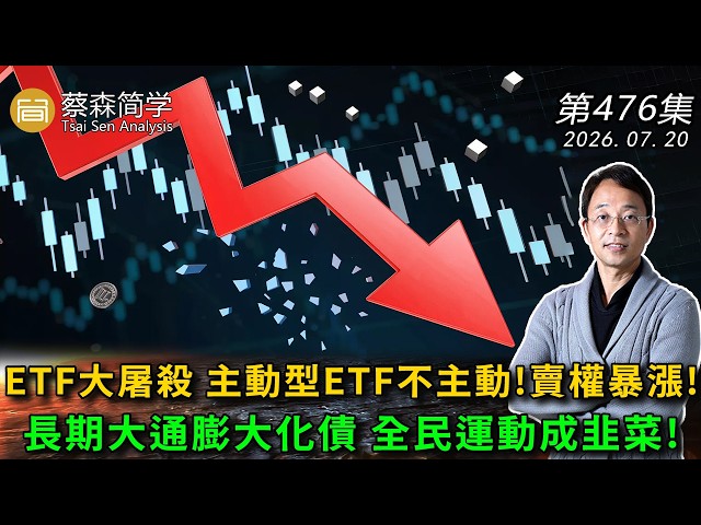 ETF大屠殺 主動型ETF不主動!賣權暴漲!長期大通膨大化債 全民運動成韭菜! 20260720《經典技術分析》第 476集