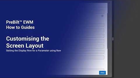 PreBilt for EWM | Framework Configuration | Setting the Display Row for a Parameter using Row