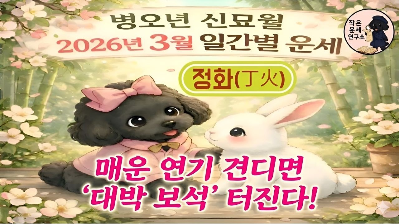 2026년 3월 정화(丁火)일간 운세🔥 정축·정묘·정사·정미·정유·정해 일주 필독! 매운 연기 속에서 보석을 캐내는 법💎