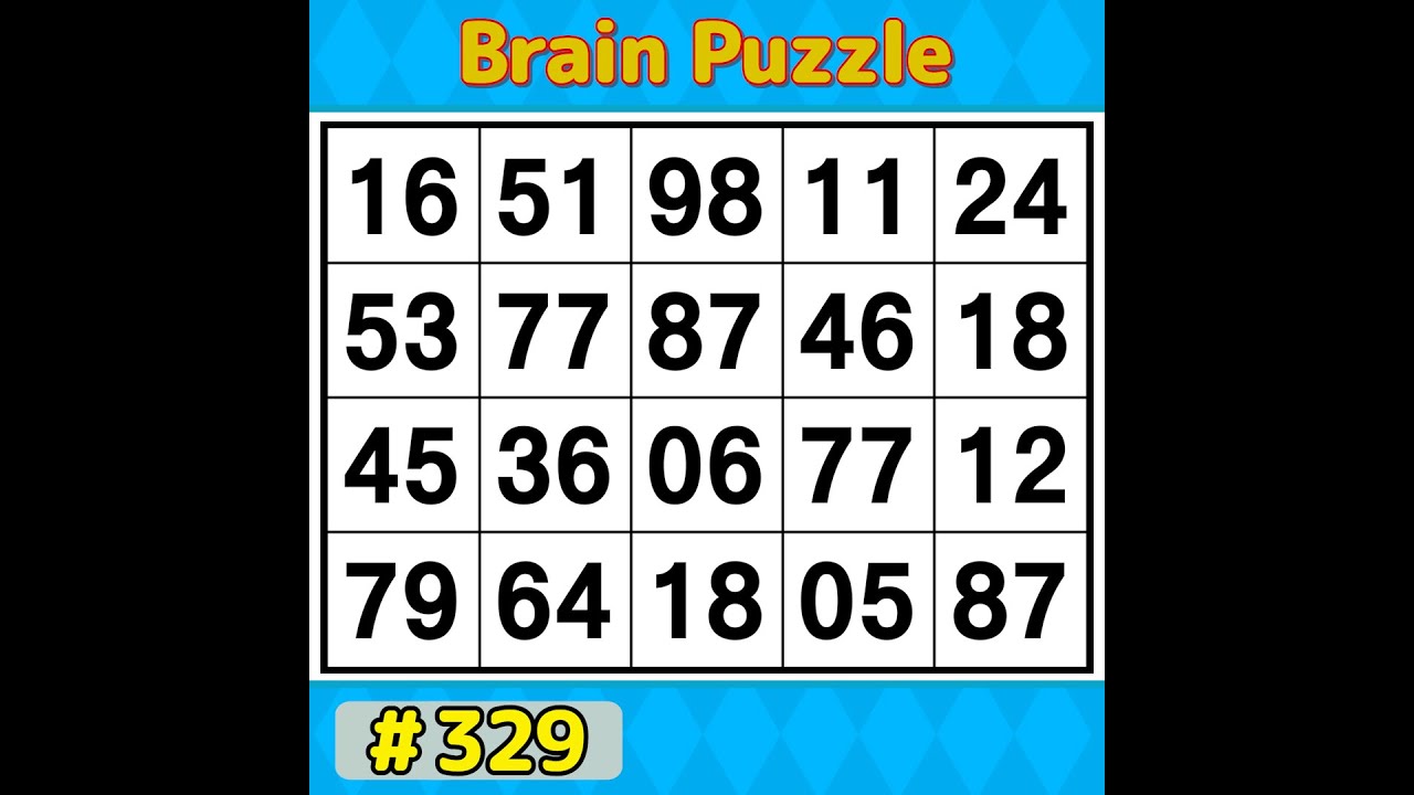 【Number Search】 Can You Find Them All? 《Brain training》 #329