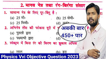 class 10th physics ka objective question | मानव नेत्र | Physics Class 10th Objective Question 2023