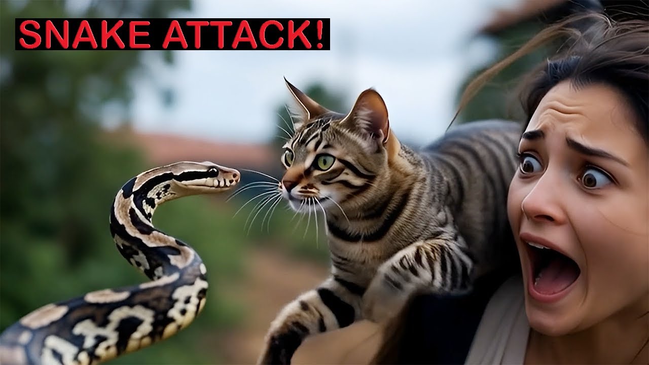 Brave Cat Saves Owner from GIANT Snake Attack in CRAZY Rescue