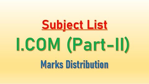 Subjects List | I.Com Part II
