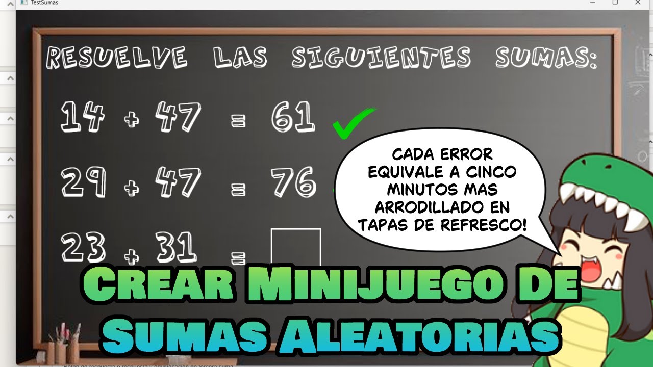 Cómo crear sumas aleatorias (juego educativo) | Tutorial de Tyranobuilder en español